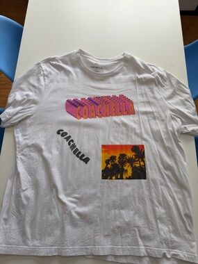 Coachella 2019 Graphic White Tee with Sunset Print